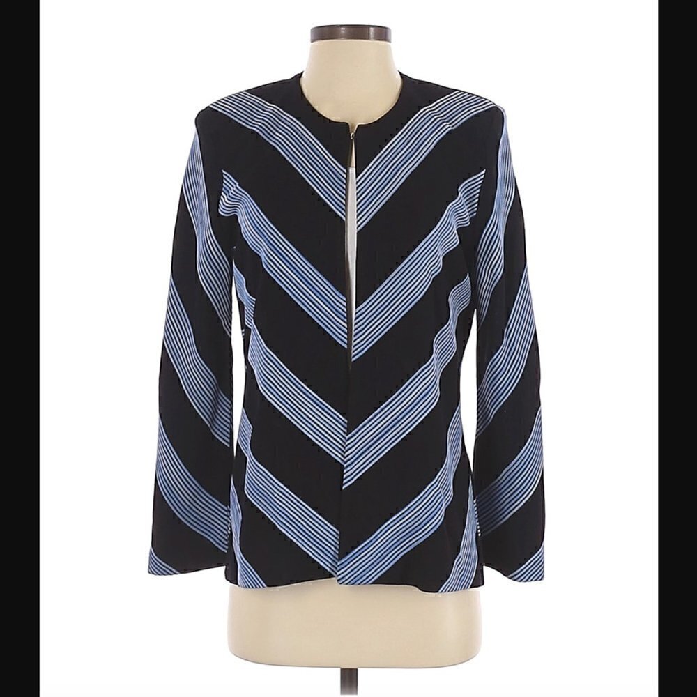Misook Jacket S Stripes Knit Luxury Bloomingdale's Neiman Marcus